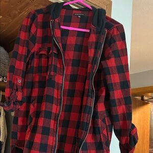 Staccato Red and Black Plaid Utility Jacket